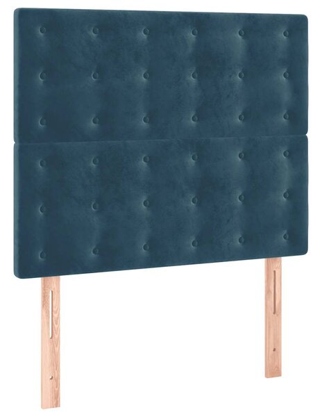Box spring postel s matrací tmavě modrá 90x190 cm samet 3138059