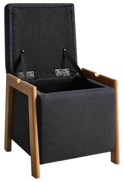 Úložný puf EDLAND Tkanina 45 cm Černá