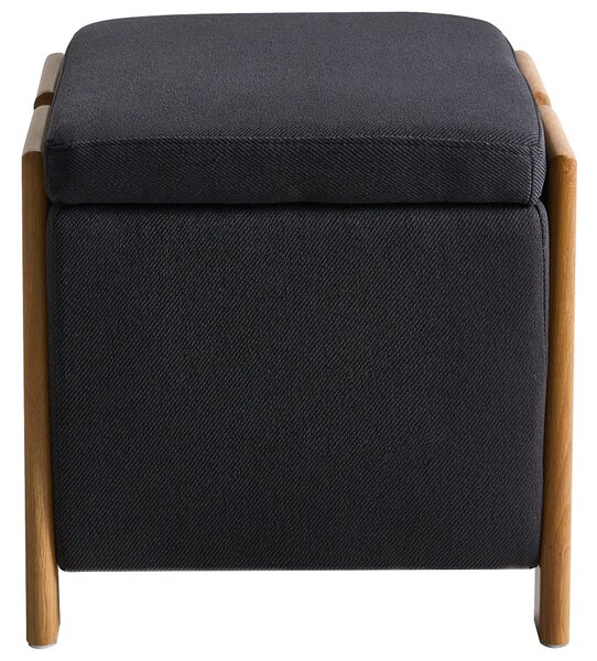 Úložný puf EDLAND Tkanina 45 cm Černá