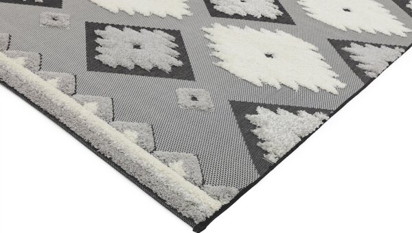 Tribeca Design Kusový koberec Mola Black/Cream Tribal Rozměry: 80x150 cm