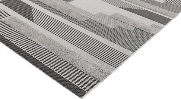 Tribeca Design Kusový koberec Mola Black/Grey Geometric Rozměry: 80x150 cm