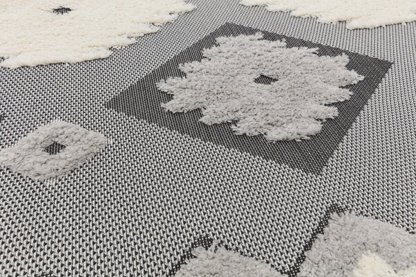 Tribeca Design Kusový koberec Mola Black/Cream Tribal Rozměry: 80x150 cm