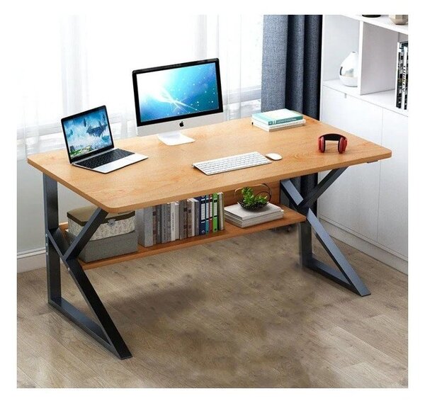 SLEYER STL04BR počítačový stůl SLEYER s policí 80 x 40 cm - hnědá barva