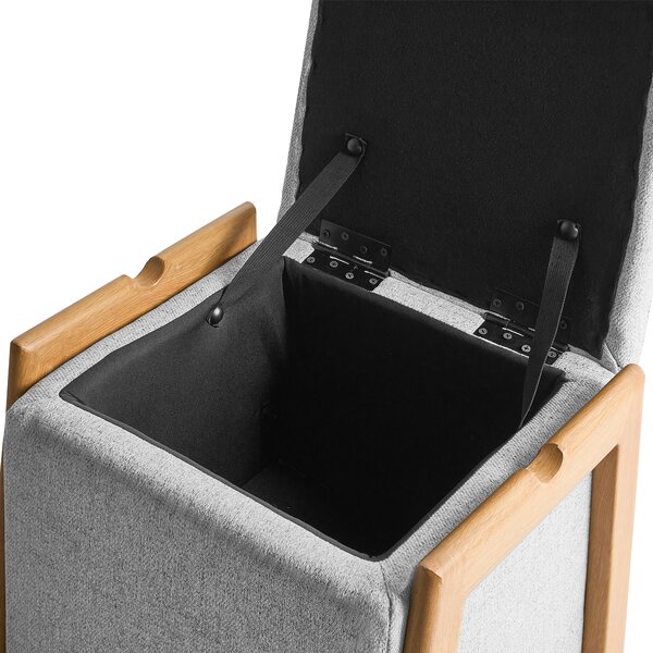 Úložný puf EDLAND Tkanina 45 cm Světle šedá
