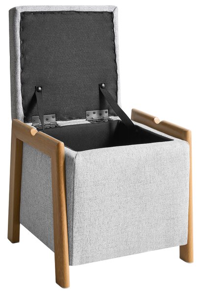 Úložný puf EDLAND Tkanina 45 cm Světle šedá