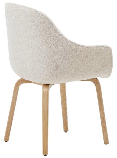 Bílá čalouněná jídelní židle Kave Home Aleli