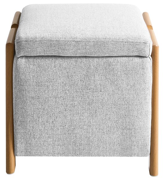Úložný puf EDLAND Tkanina 45 cm Světle šedá