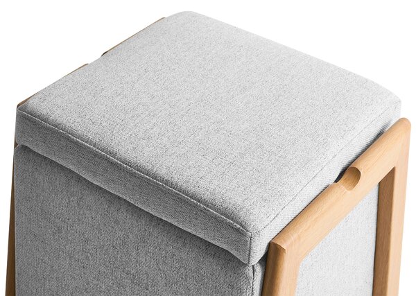 Úložný puf EDLAND Tkanina 45 cm Světle šedá