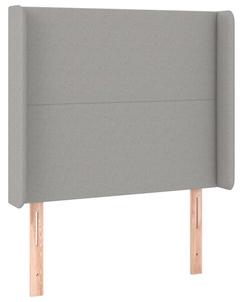Box spring postel s matrací a LED světle šedá 90x190 cm textil 3138677