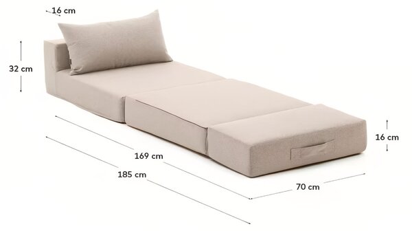 Béžové rozkládací křeslo Kave Home Arty