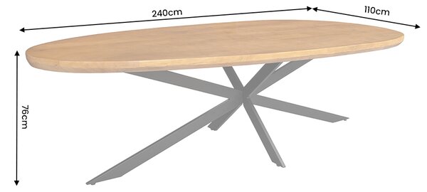 Oválný jídelní stůl ORGANIC ARTWORK 240 CM masiv akácie honey Nábytek | Jídelní prostory | Jídelní stoly | 180 cm a více