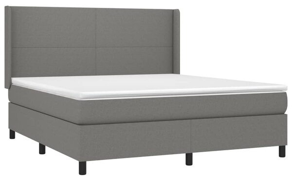 Box spring postel s matrací a LED tmavě šedá 160x200 cm textil 3138166