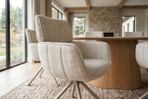 2SET jídelní židle UNIQUE béžová/šampaňsko béžová otočná Nábytek | Jídelní prostory | Jídelní židle | Křesložidle
