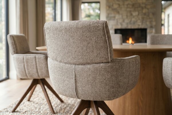 2SET jídelní židle UNIQUE taupe béžová/hnědá otočná Nábytek | Jídelní prostory | Jídelní židle | Křesložidle