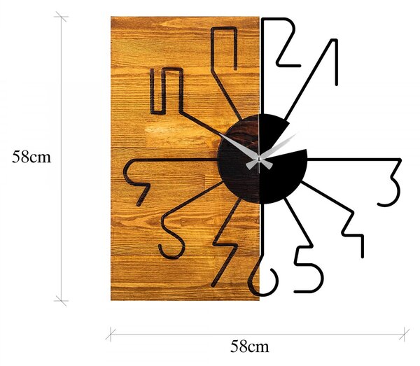 Hanah Home Nástěnné hodiny Lyra 58x58 černé