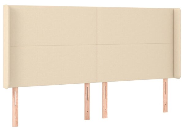 Box spring postel s matrací a LED krémová 200x200 cm textil 3138186