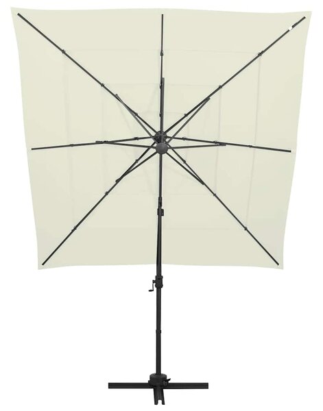 4stupňový zahradní slunečník hliníková tyč pískový 250 x 250 cm 313820