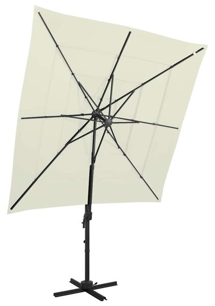 4stupňový zahradní slunečník hliníková tyč pískový 250 x 250 cm 313820
