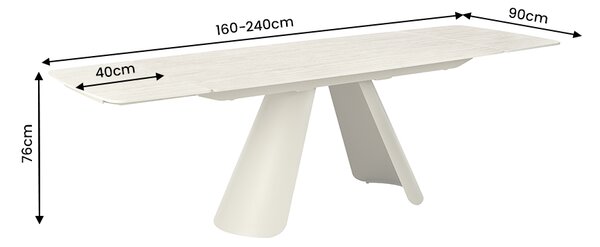 Rozkládací jídelní stůl VOGUE 160-240 CM béžový keramika Nábytek | Jídelní prostory | Jídelní stoly | Rozkládací