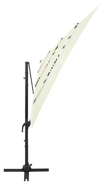 4stupňový zahradní slunečník hliníková tyč pískový 250 x 250 cm 313820