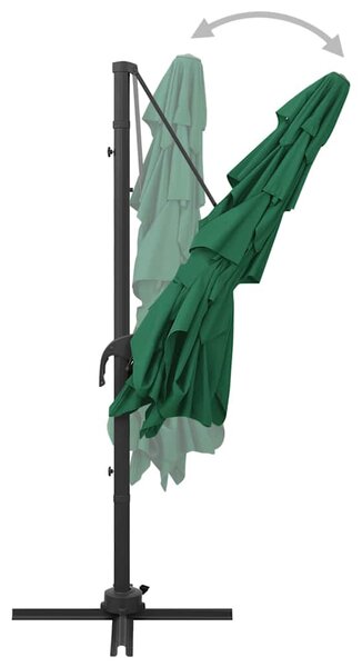 4stupňový zahradní slunečník hliníková tyč zelený 250 x 250 cm 313821