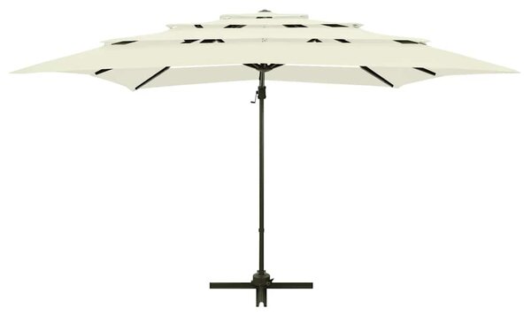 4stupňový zahradní slunečník hliníková tyč pískový 250 x 250 cm 313820