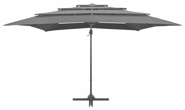 4stupňový zahradní slunečník hliníková tyč antracit 250x250 cm 313822