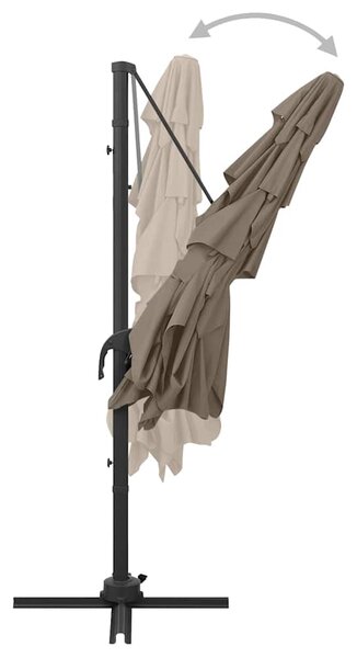 4stupňový zahradní slunečník s hliníkovou tyčí taupe 250x250 cm 313823