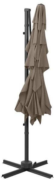 4stupňový zahradní slunečník s hliníkovou tyčí taupe 250x250 cm 313823