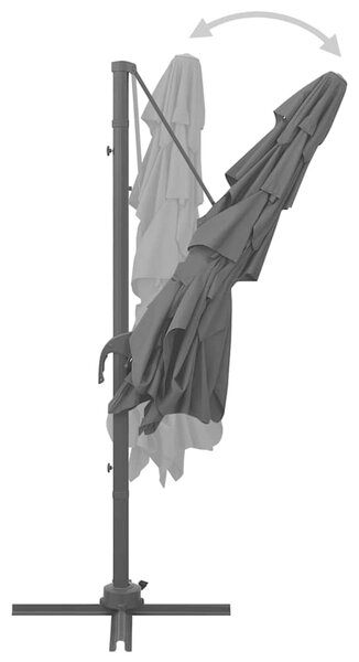 4stupňový zahradní slunečník hliníková tyč antracit 250x250 cm 313822