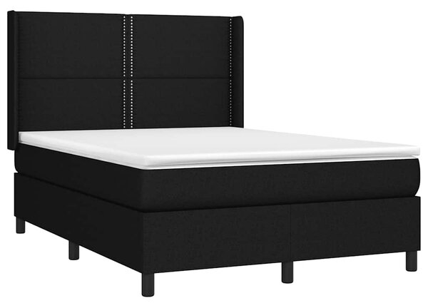Box spring postel s matrací a LED černá 140x190 cm textil 3138231