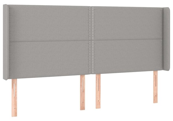 Box spring postel s matrací a LED světle šedá 200x200 cm textil 3138821