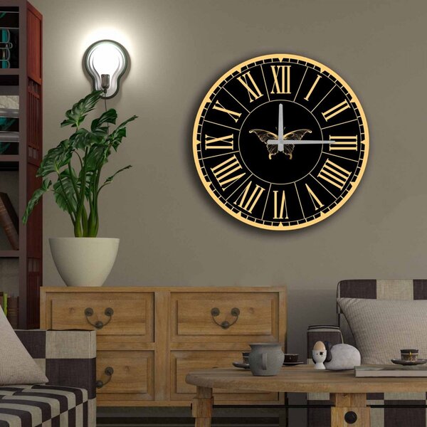 Hanah Home Nástěnné hodiny Motýl 50 cm vícebarevné