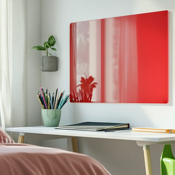 Červená korálová skleněná magnetická tabule Smatab® - 40 × 60 cm