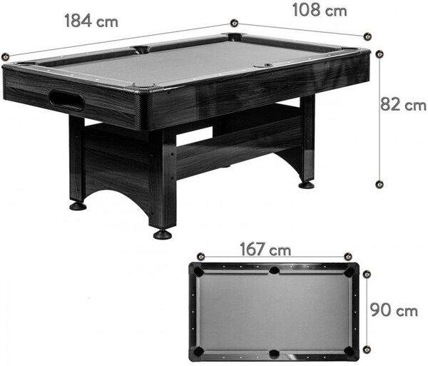 GamesPlanet Kulečníkový stůl 6 ft, červený s vybavením