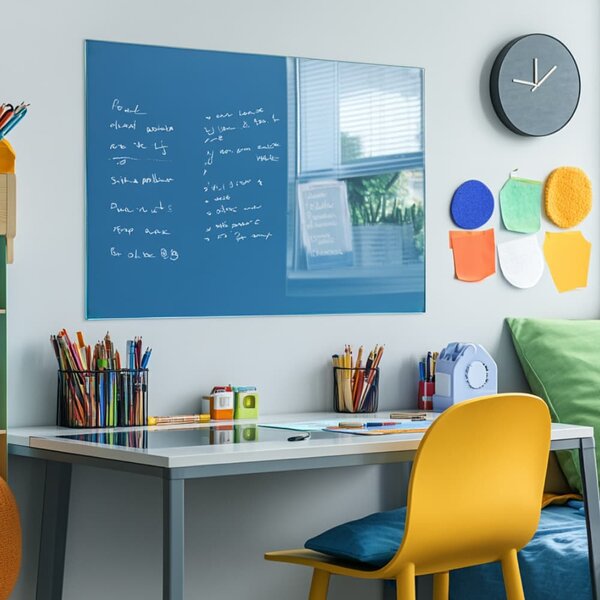 Modrá coelinová skleněná magnetická tabule Smatab® - 40 × 60 cm