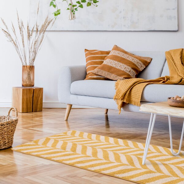Tribeca Design Kusový koberec Jars Yellow Chevron Rozměry: 80x150 cm