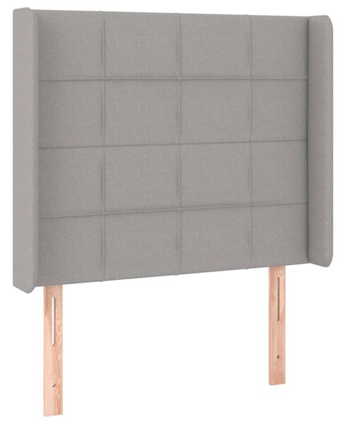 Box spring postel s matrací a LED světle šedá 80x200 cm textil 3138269