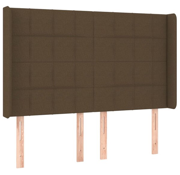 Box spring postel s matrací a LED tmavě hnědá 140x200 cm textil 3138880
