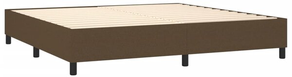 Box spring postel s matrací a LED tmavě hnědá 200x200 cm textil 3138344