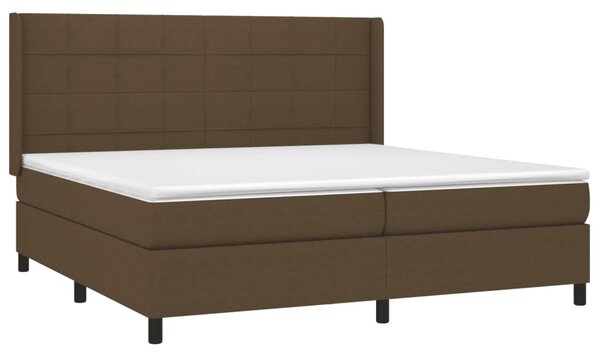 Box spring postel s matrací a LED tmavě hnědá 200x200 cm textil 3138344