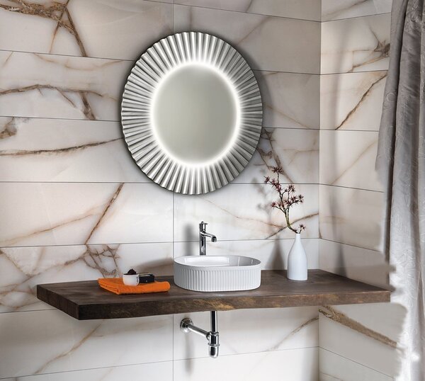 Sapho Sapho, PRIDE STRIP kulaté zrcadlo s LED osvětlením v rámu, průměr 90cm, bronz, PD954