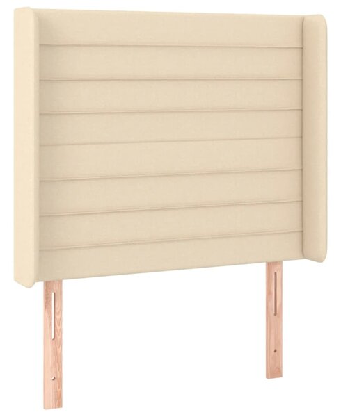 Box spring postel s matrací a LED krémová 80 x 200 cm textil 3138354