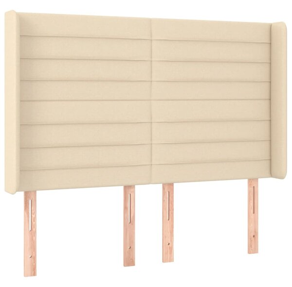 Box spring postel s matrací a LED krémová 140x190 cm textil 3138394
