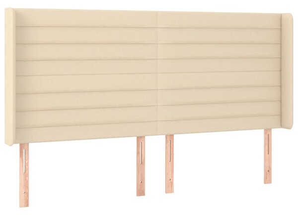 Box spring postel s matrací a LED krémová 160x200 cm textil 3138410