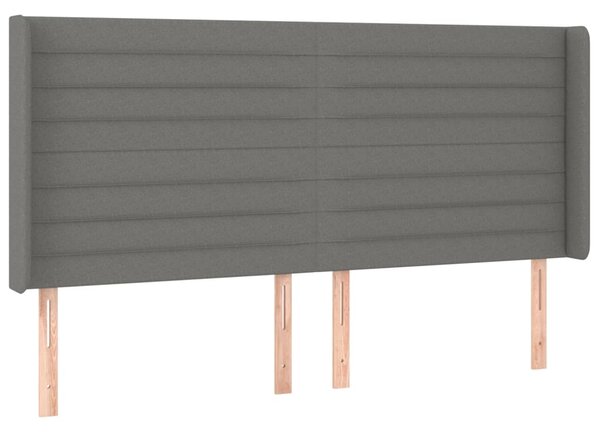 Box spring postel s matrací a LED tmavě šedá 200x200 cm textil 3138982
