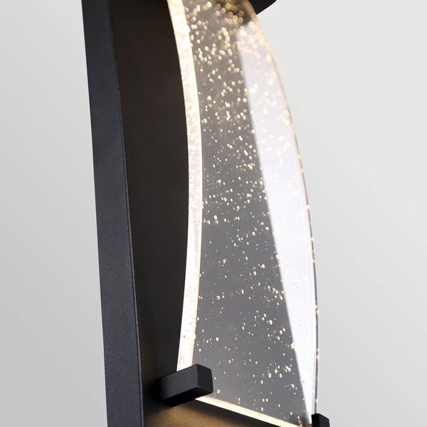 Quintiesse LED venkovní nástěnné svítidlo KABO, černé, výška 36 cm, kov, IP44, stmívatelný, Černá, kov, Moderní