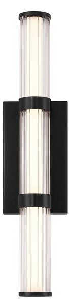 Quintiesse LED venkovní nástěnné svítidlo FAYTON, černé, výška 54 cm, kov, IP44, stmívatelný, Černá, Koupelna, kov, Moderní