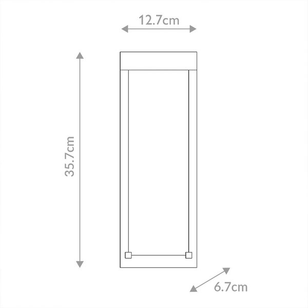 Quintiesse LED venkovní nástěnné svítidlo KABO, černé, výška 36 cm, kov, IP44, stmívatelný, Černá, kov, Moderní