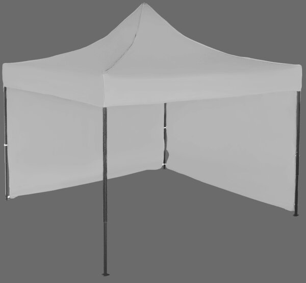 Nůžkový stan 3x3m ocelový, 2 boční plachty, Šedá / antracitová